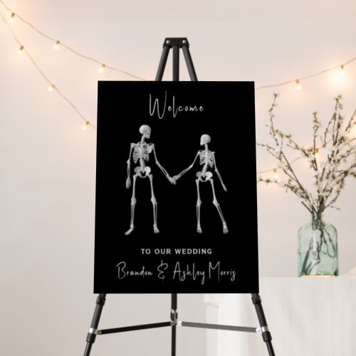 Till Death Do Us Part Skeleton Black Welcome  Foam Board