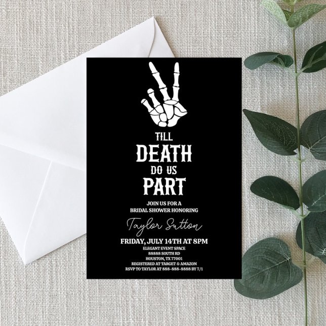 Till Death Do Us Part Skeleton Bridal Shower Invitation (Creator Uploaded)