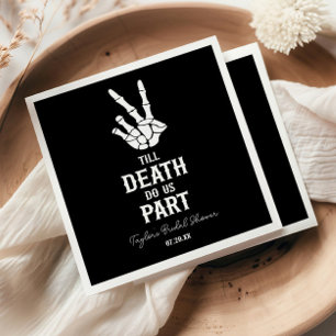 Till Death Do Us Part Skeleton Bridal Shower Napkins