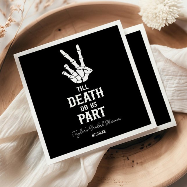 Till Death Do Us Part Skeleton Bridal Shower Napkins (Creator Uploaded)