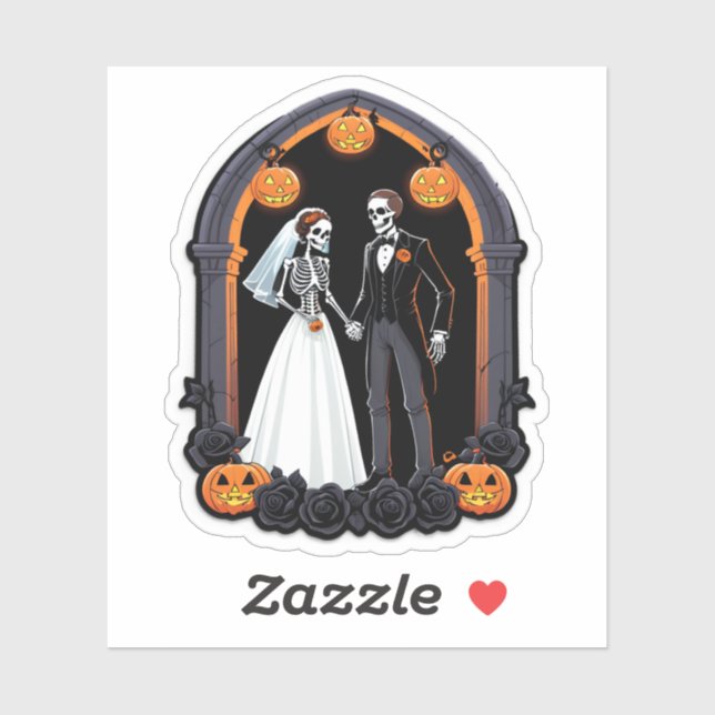 Till Death Do Us Part – Skeleton Bride & Groom Got Sticker (Sheet)