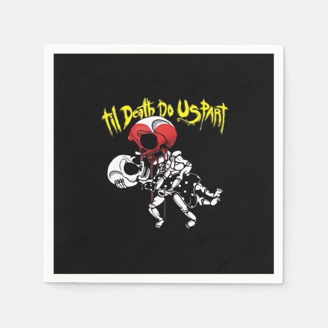 Till Death Do Us Part – Skeleton Couple Forever Napkins (Front)