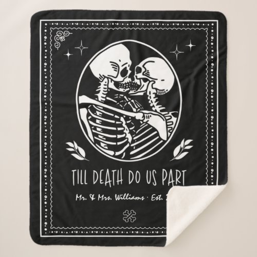 Till Death Do Us Part Skeleton Couple Sherpa Blanket