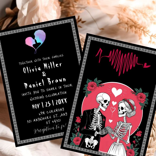 Till Death Do Us Part | Skeleton halloween Wedding Invitation (Creator Uploaded)