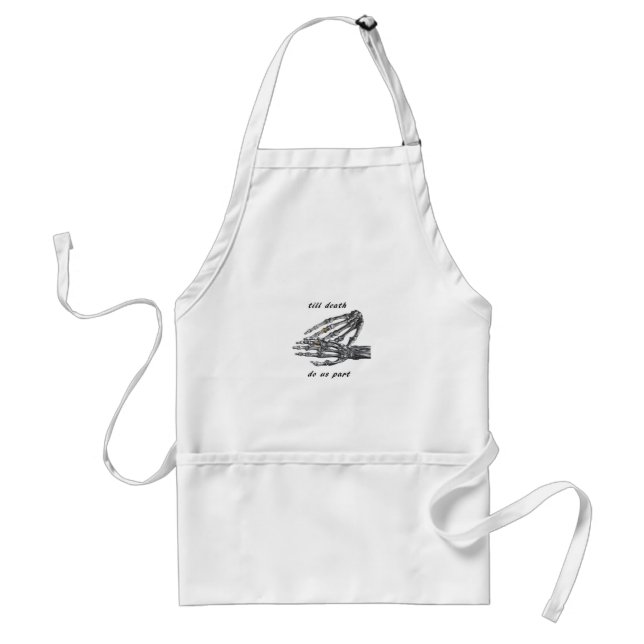 Till Death Do Us Part Skeleton Hands Cream Classic Adult Apron (Front)