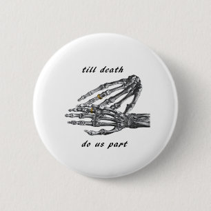 Till Death Do Us Part Skeleton Hands Cream Classic Button