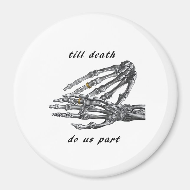 Till Death Do Us Part Skeleton Hands Cream Classic Magnet (Front)