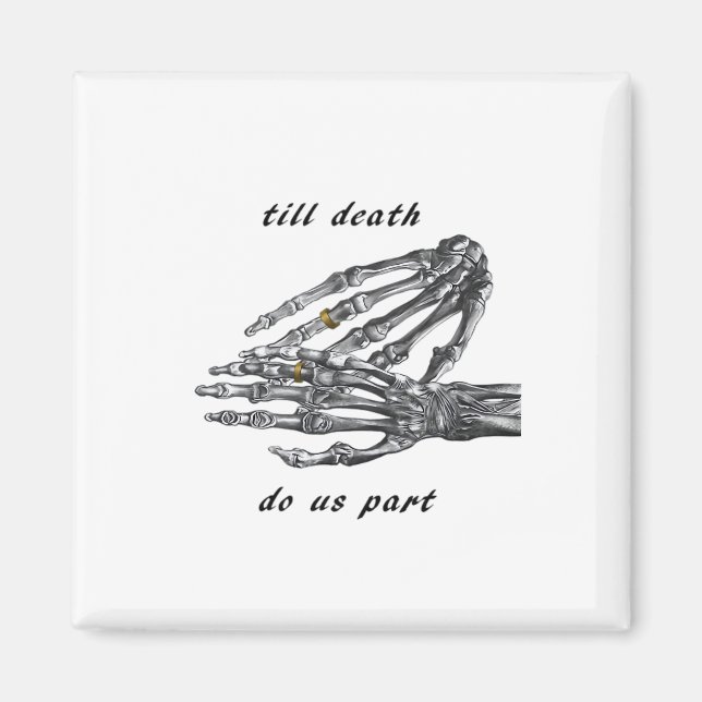 Till Death Do Us Part Skeleton Hands Cream Classic Magnet (Front)
