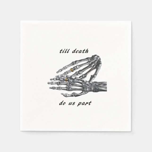 Till Death Do Us Part Skeleton Hands Cream Classic Napkins (Front)