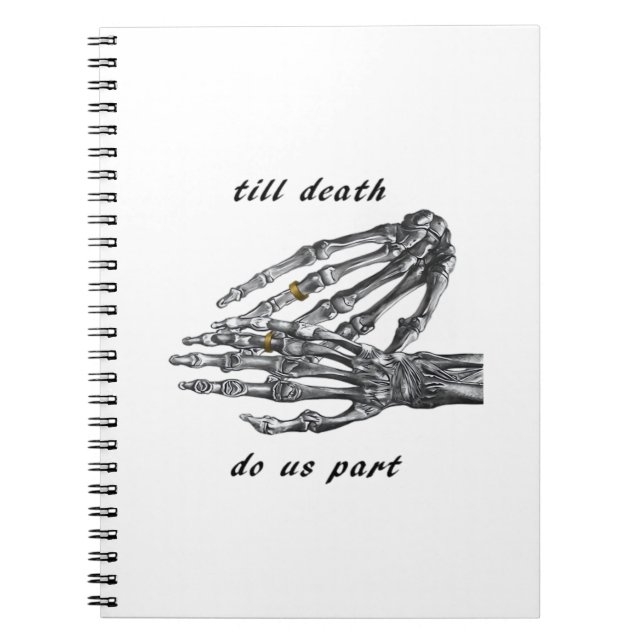 Till Death Do Us Part Skeleton Hands Cream Classic Notebook (Front)