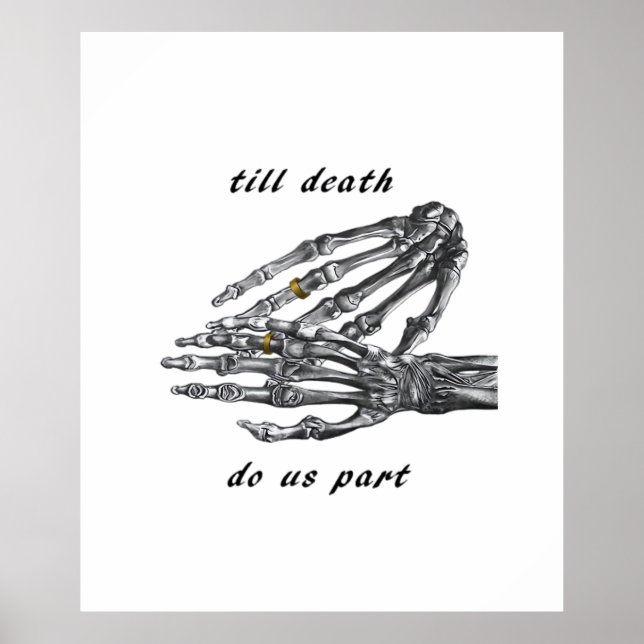 Till Death Do Us Part Skeleton Hands Cream Classic Poster (Front)