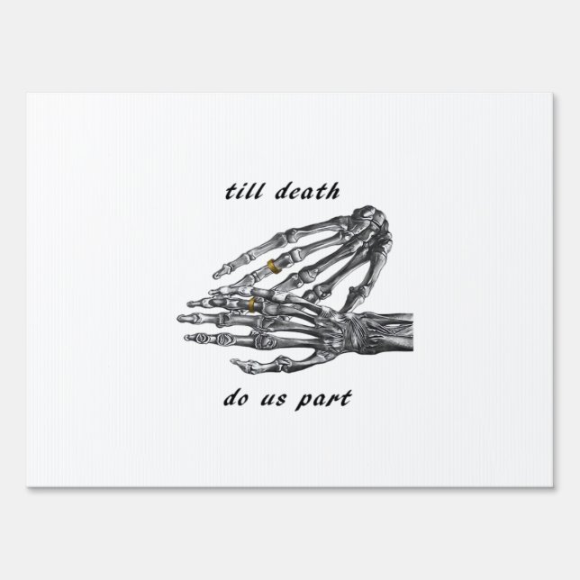 Till Death Do Us Part Skeleton Hands Cream Classic Sign (Front)