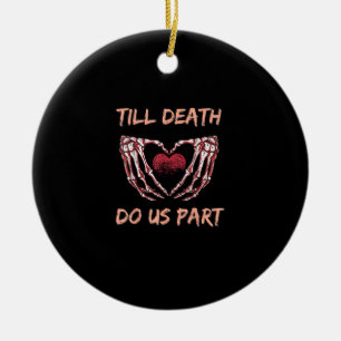Till Death Do Us Part Skeleton Heart Hands Valenti Ceramic Ornament
