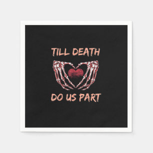 Till Death Do Us Part Skeleton Heart Hands Valenti Napkins