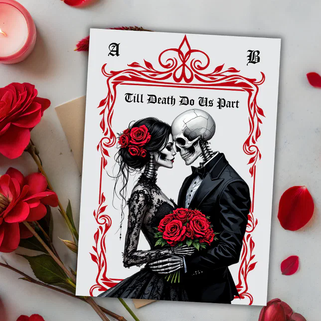 Till Death Do Us Part Skeleton Lovers Goth Wedding Invitation | Zazzle