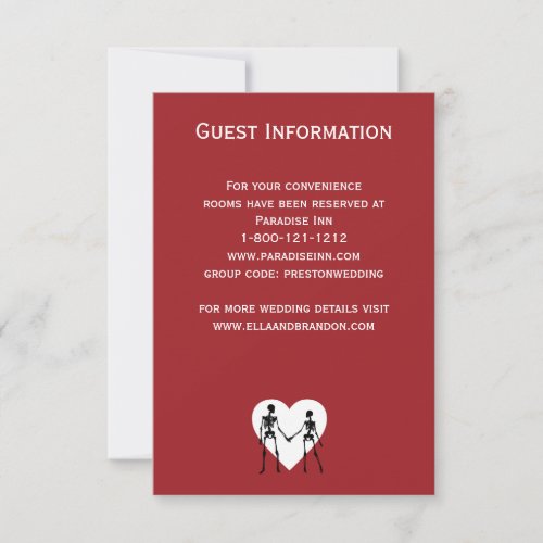 Till Death Do Us Part Skeleton Red Enclosure Card