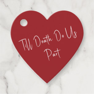 Till Death Do Us Part Skeleton Red Favor Tags