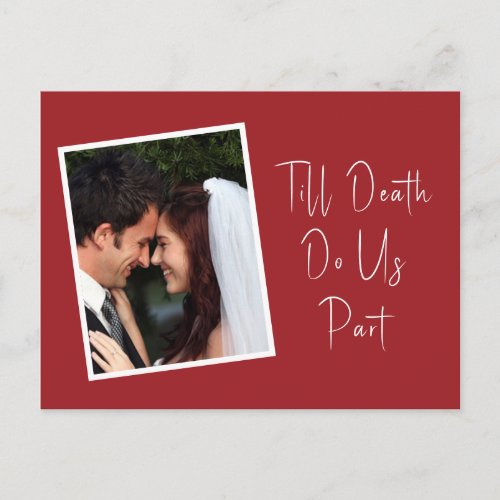 Till Death Do Us Part Skeleton Red Save The Date Postcard