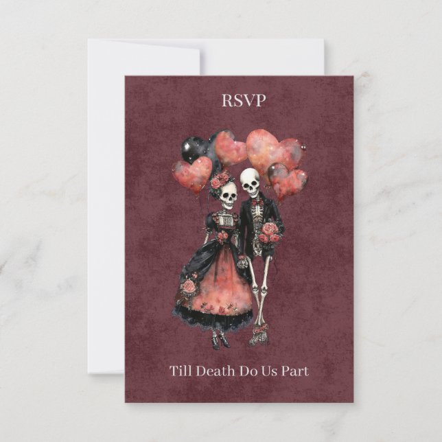 Till Death Do Us Part Skeleton RSVP Card (Front)