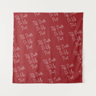 Till Death Do Us Part Skeleton Script Wedding Red Tapestry
