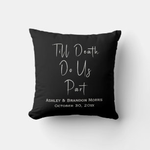 Till Death Do Us Part Skeleton Throw Pillow