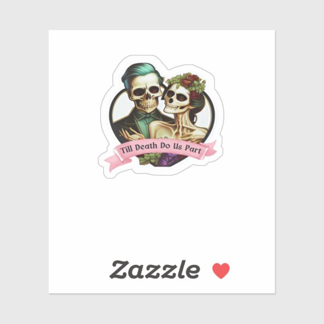 Till Death Do Us Part Skeleton Valentine Classic S Sticker (Sheet)