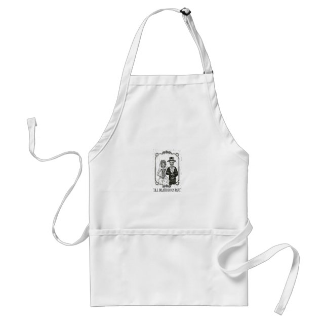 Till Death Do Us Part Skeleton Wedding Couple – Adult Apron (Front)