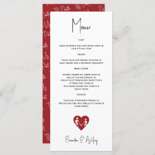 Till Death Do Us Part Skeleton Wedding Red Menu
