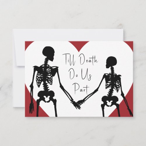 Till Death Do Us Part Skeleton Wedding Red RSVP