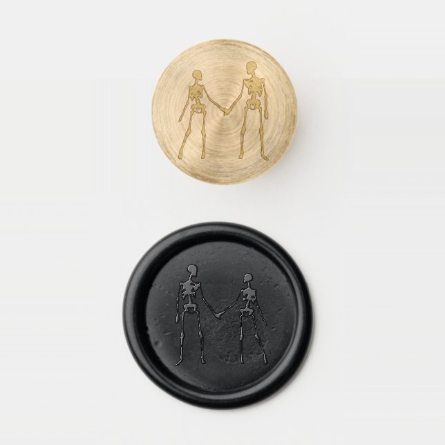 Till Death Do Us Part Skeleton Wedding Wax Seal Stamp (Stamped)