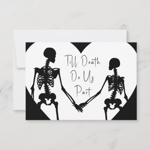 Till Death Do Us Part Skeleton Wedding White RSVP