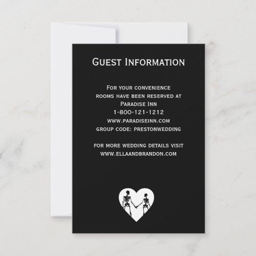 Till Death Do Us Part Skeleton White Enclosure Invitation