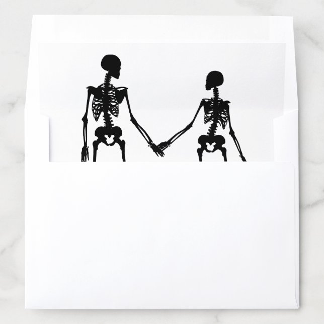 Till Death Do Us Part Skeleton White Envelope Liner (In Envelope)