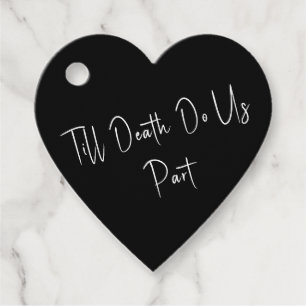 Till Death Do Us Part Skeleton White Favor Tags