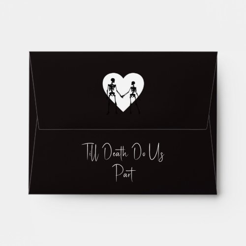 Till Death Do Us Part Skeleton White RSVP Envelope