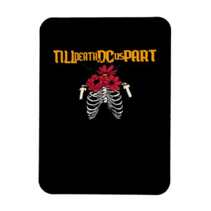 Till Death Do Us Part Skeleton With Red Flowers Cl Magnet