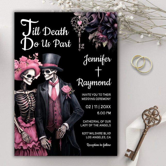 Till Death Do Us Part | Skeletons Gothic Wedding  Invitation (Creator Uploaded)