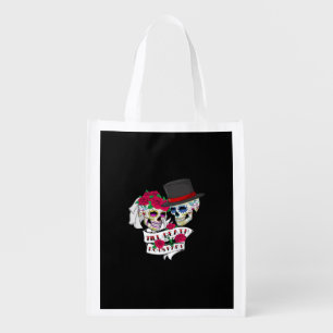 Till Death Do Us Part Skull Grocery Bag
