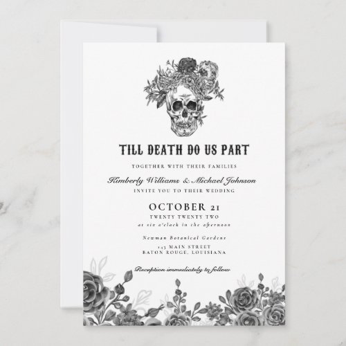 Till Death Do Us Part Skull Wedding Invitation