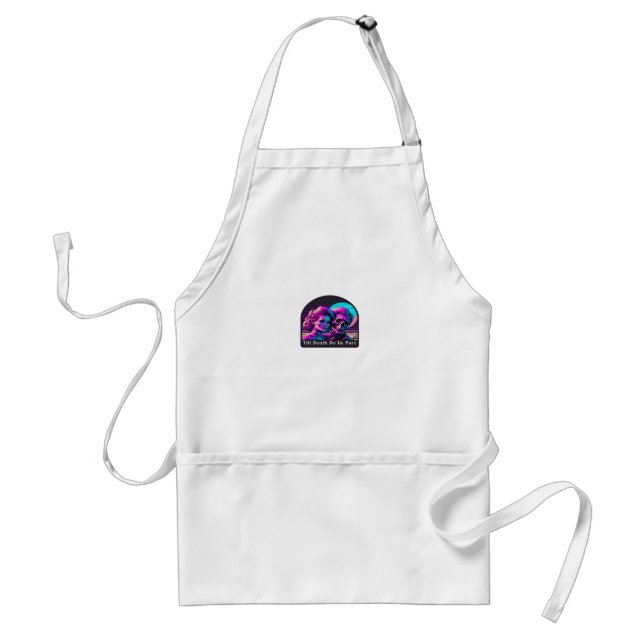 Till Death Do Us Part Sloth and Soulmate Theme Adult Apron (Front)
