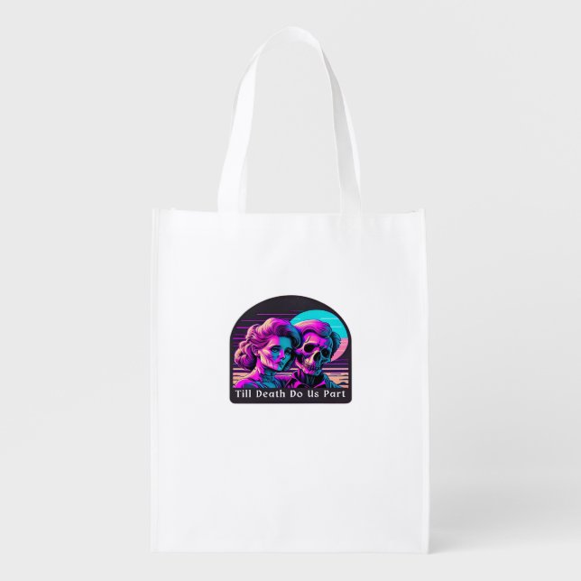 Till Death Do Us Part Sloth and Soulmate Theme Grocery Bag (Front)