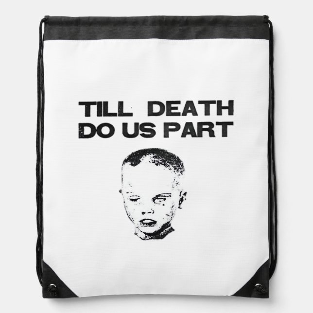 Till Death Do Us Part Sloth Classic Design Drawstring Bag (Front)