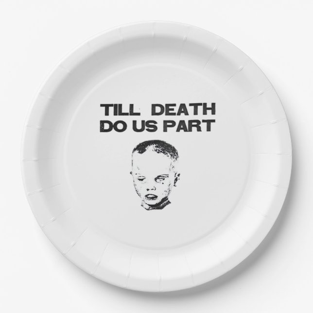 Till Death Do Us Part Sloth Classic Design Paper Plates (Front)