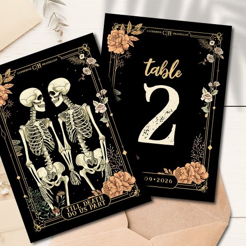 Till Death Do Us Part  Table Number Card