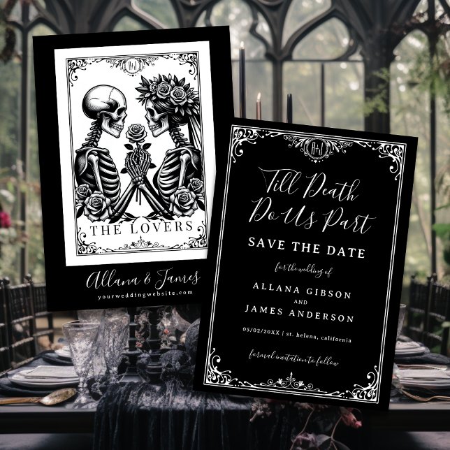 Till Death Do Us Part Tarot Monogram Wedding Save The Date (Creator Uploaded)