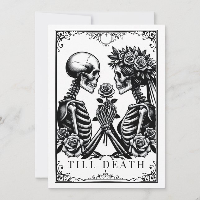 Till Death Do Us Part Tarot Wedding Invitation (Back)