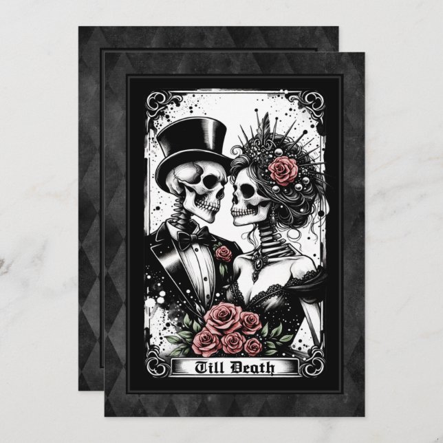 Till Death Do Us Part Tarot Wedding Invitation (Front/Back)