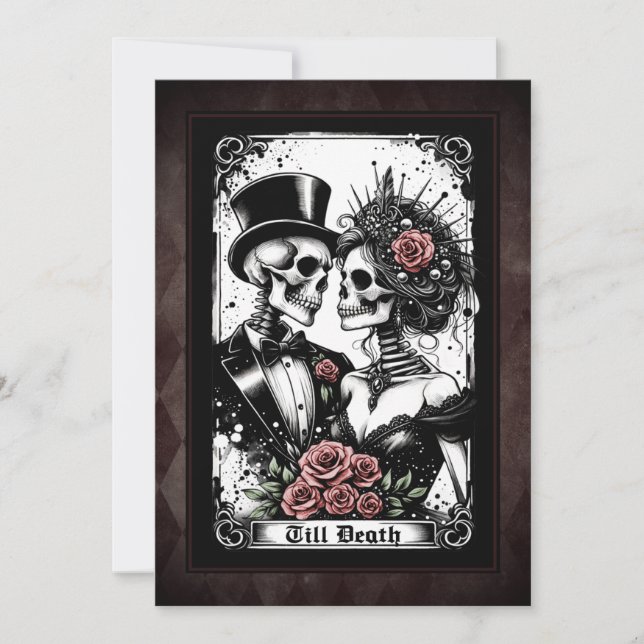 Till Death Do Us Part Tarot Wedding Invitation (Front)