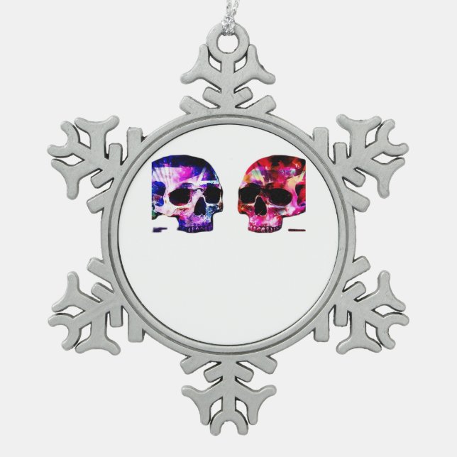 Till Death Do Us Part Together Romantic Theme Snowflake Pewter Christmas Ornament (Front)