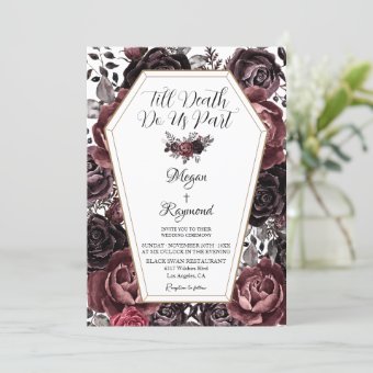 Till Death Do Us Part Vintage Dark Gothic Wedding Invitation | Zazzle
